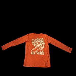 NWT Children's Place Orange Longsleeve Tshirt w Football Players "Gridir…